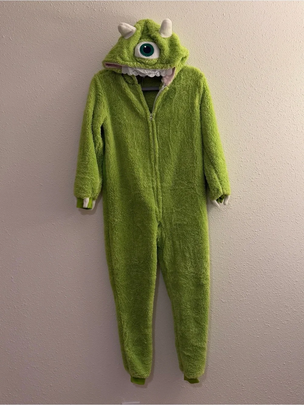 Kids Green Monster One-Piece Hooded Fleece Costume